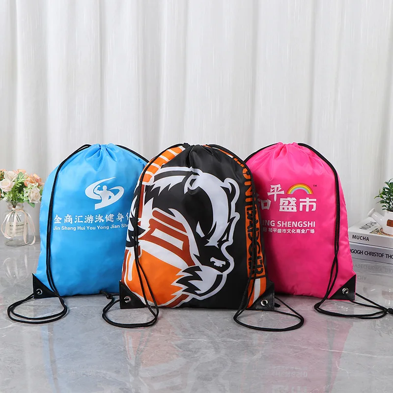 New arrival Customize Logo Size Color Wholesale Reused Non-woven polyester oxford Shopper Tote Drawstring Bag