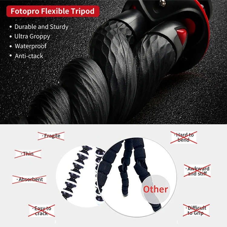 Fotopro Wholesale Waterproof Portable Travel Mini Dslr Camera Flexible Octopus Stand Tripod