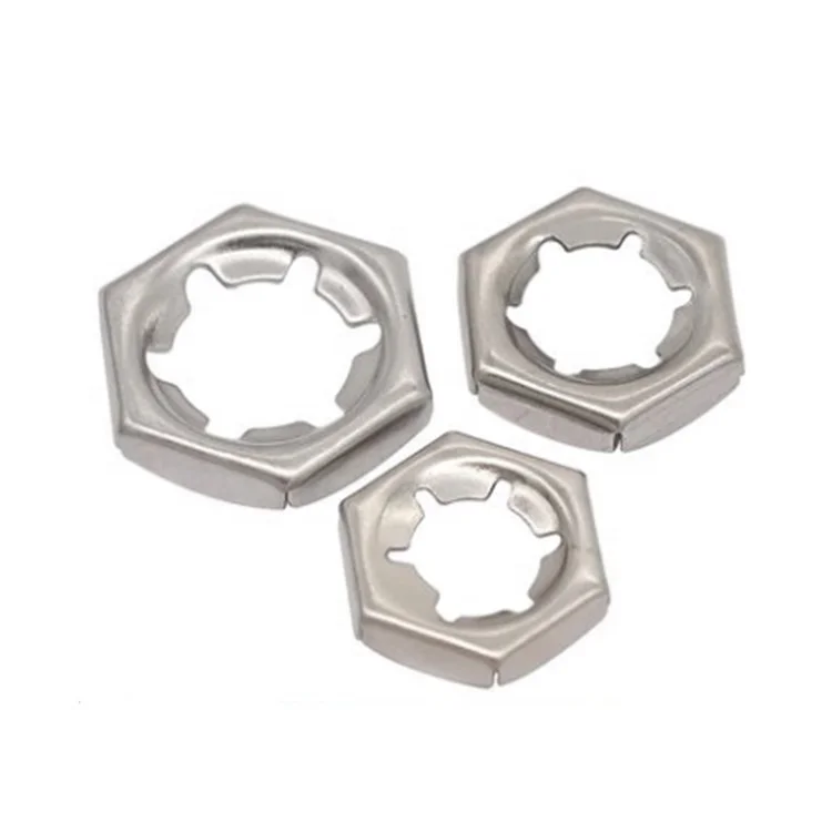 M4-24 Surface treatment plain silver stainless steel self-locking nut din7967