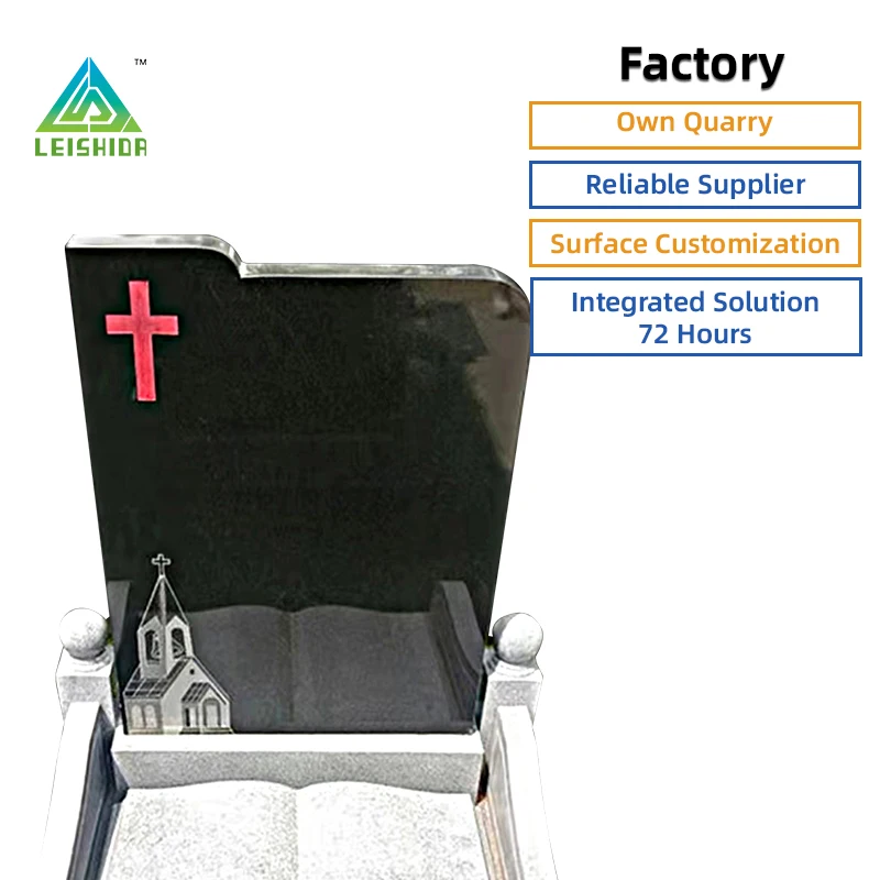 Custom granite monuments cross monuments European-style granite tombstones and monuments