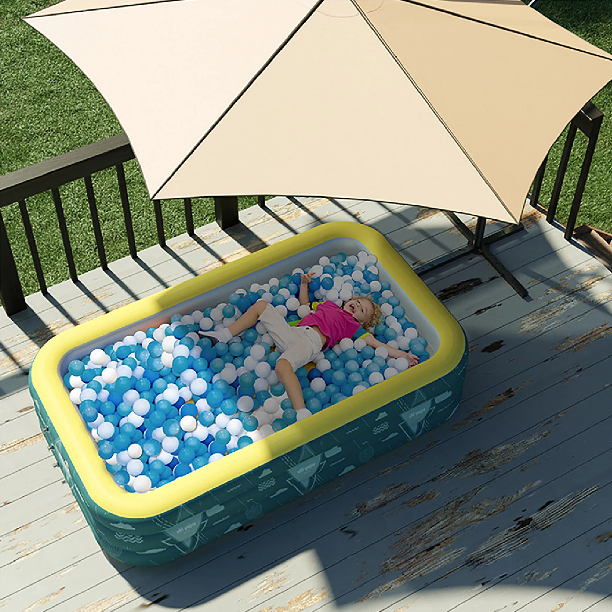 home portable swimming pools plastic big paddling pool with electric air pump for dogs