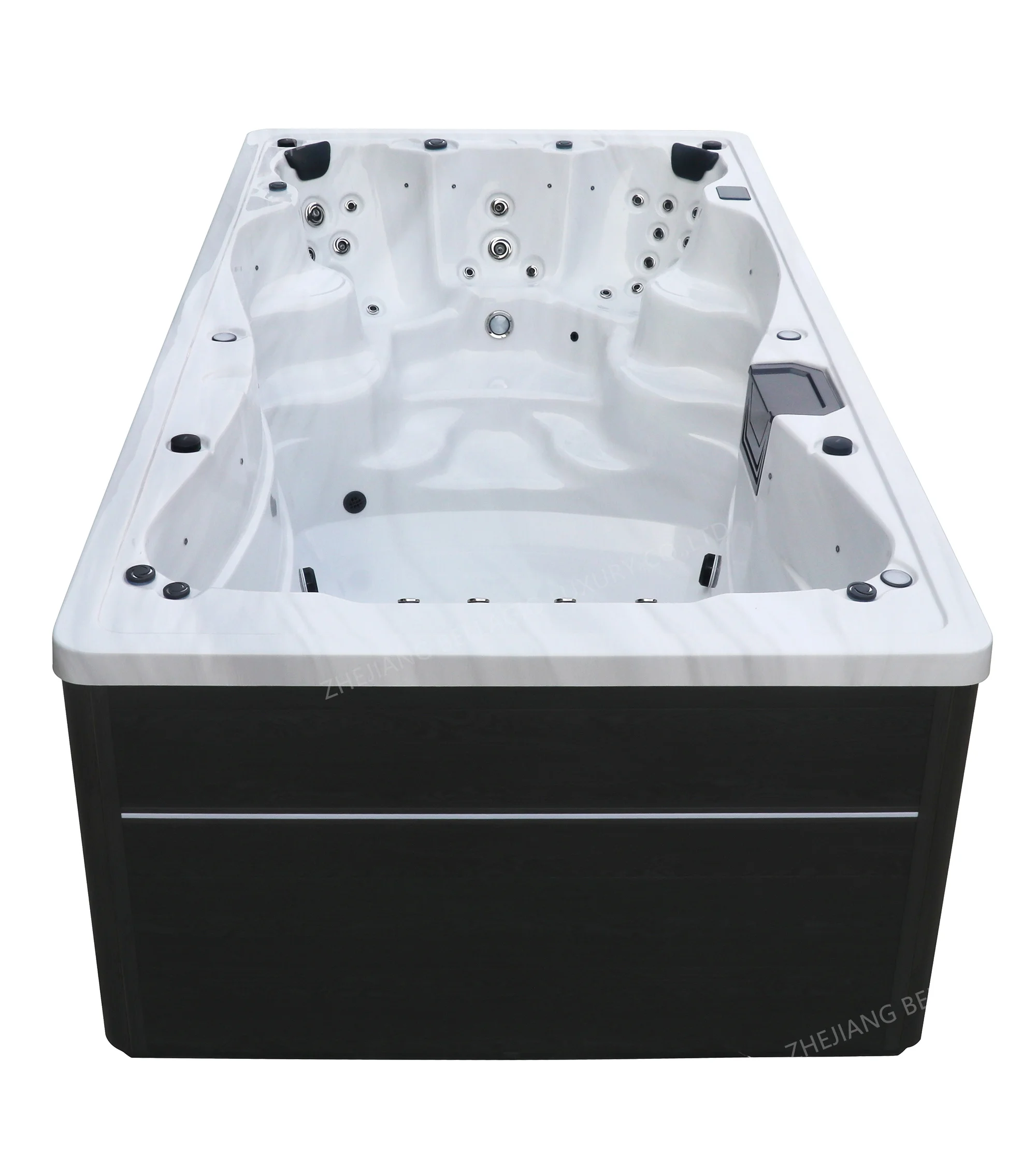 Hoston склад hotbub Atlantic 15 современный дизайн бесконечный бассейн популярный плавательный спа с контроллером Gecko светодиодная система