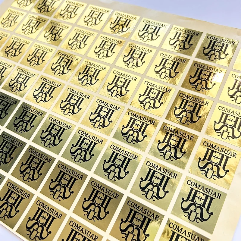 High Quality Waterproof Custom Luxury Gold Foil Stamping Stickers Label Adhesive Vinyl Logo Packaging Label Stickers Sheets