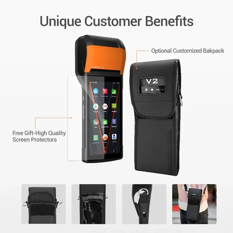 Sunmi V2 Android POS-система Ручной терминал V2S 1D 2D POS-терминал с принтером QR-код сканер для магазина