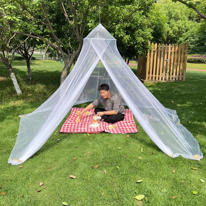 Suspended domed mosquito net mosquito net