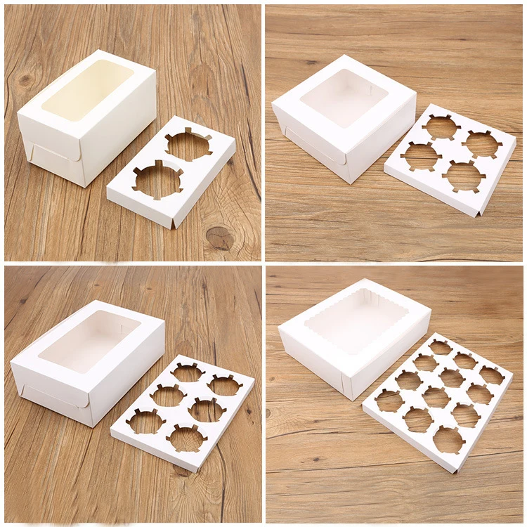 Hotselling Cheap Paper Boxes Unique Elegant Folding Mini Packaging Food Grade Kraft Paper Cake Packaging Box PVC Window
