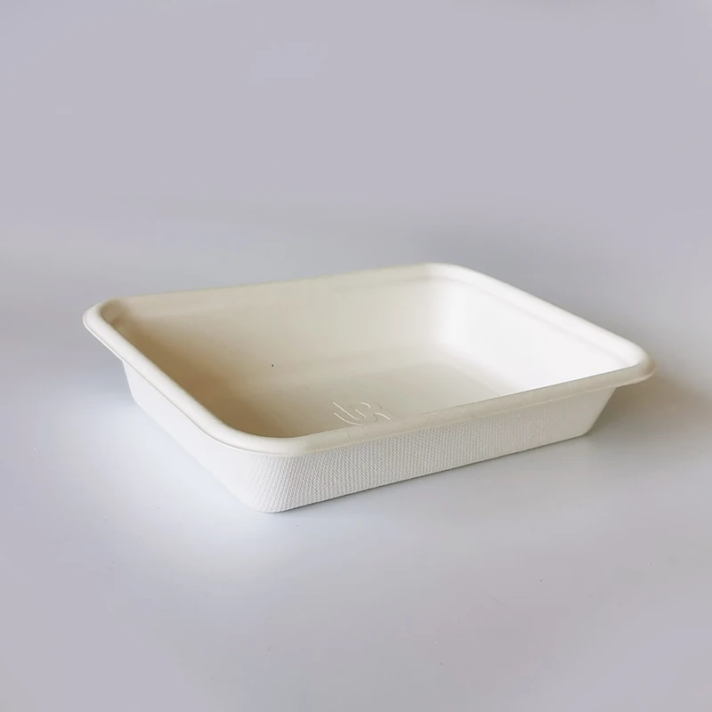 
Popular Disposable plate biodegradable sugarcane bagasse tableware food box 6inch 450ml food container 
