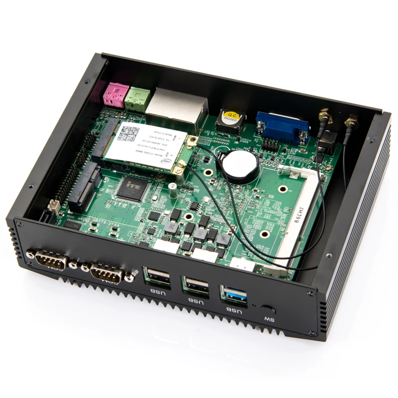 Cheap Thin Client Mini PC 2 LAN N3520 pfsense Server Router Win10 ioT Gateway POS RS485 4G SIM Linux Fanless Industrial Computer