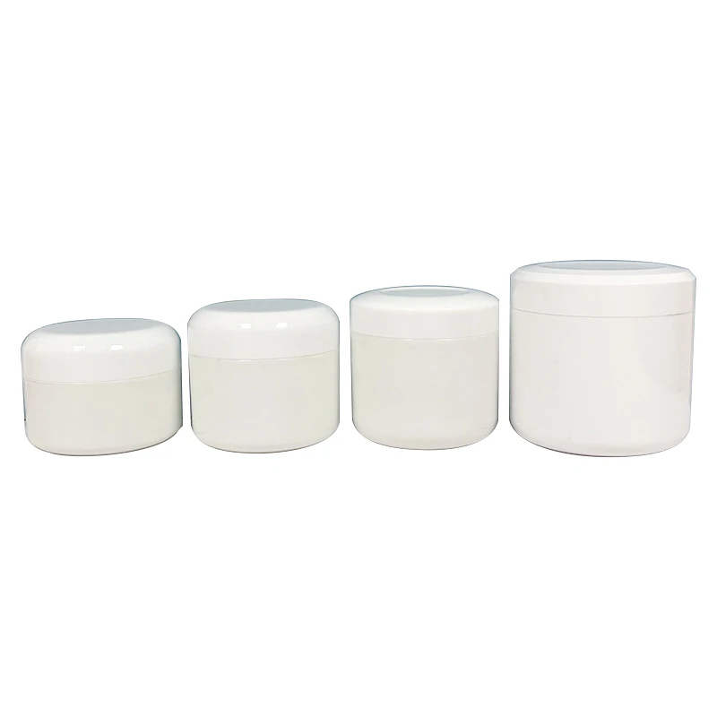 Wholesale customization White Cosmetics PP plastic single layer jar Large capacity cream jar with screw lid 200g 250g 300g 500g