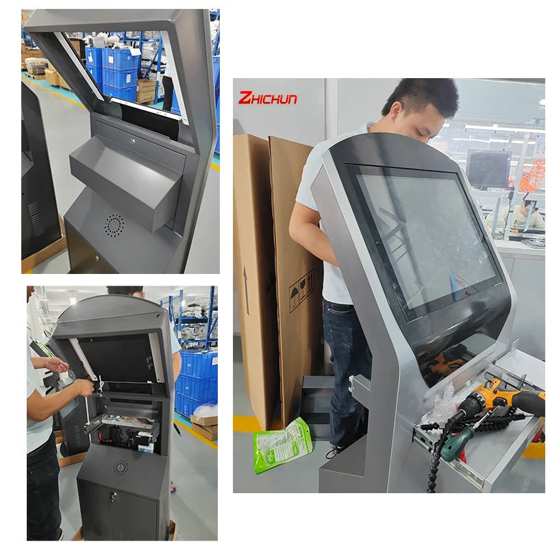 19 Inch Mall Kiosk Lcd Touch Screen Display Custom Pacp Monitor Waterproof Self Service Kiosk for Bank Supermarket
