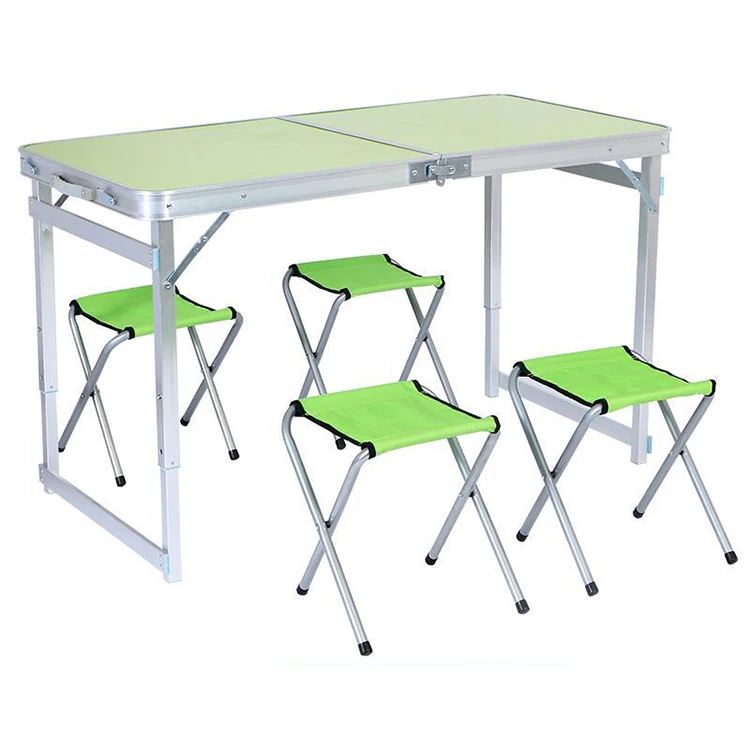 Fold Up Picnic Table Aluminum Frame MDF Easy Folding Camping Table Outdoor Bbq Camping Picnic Folding Table