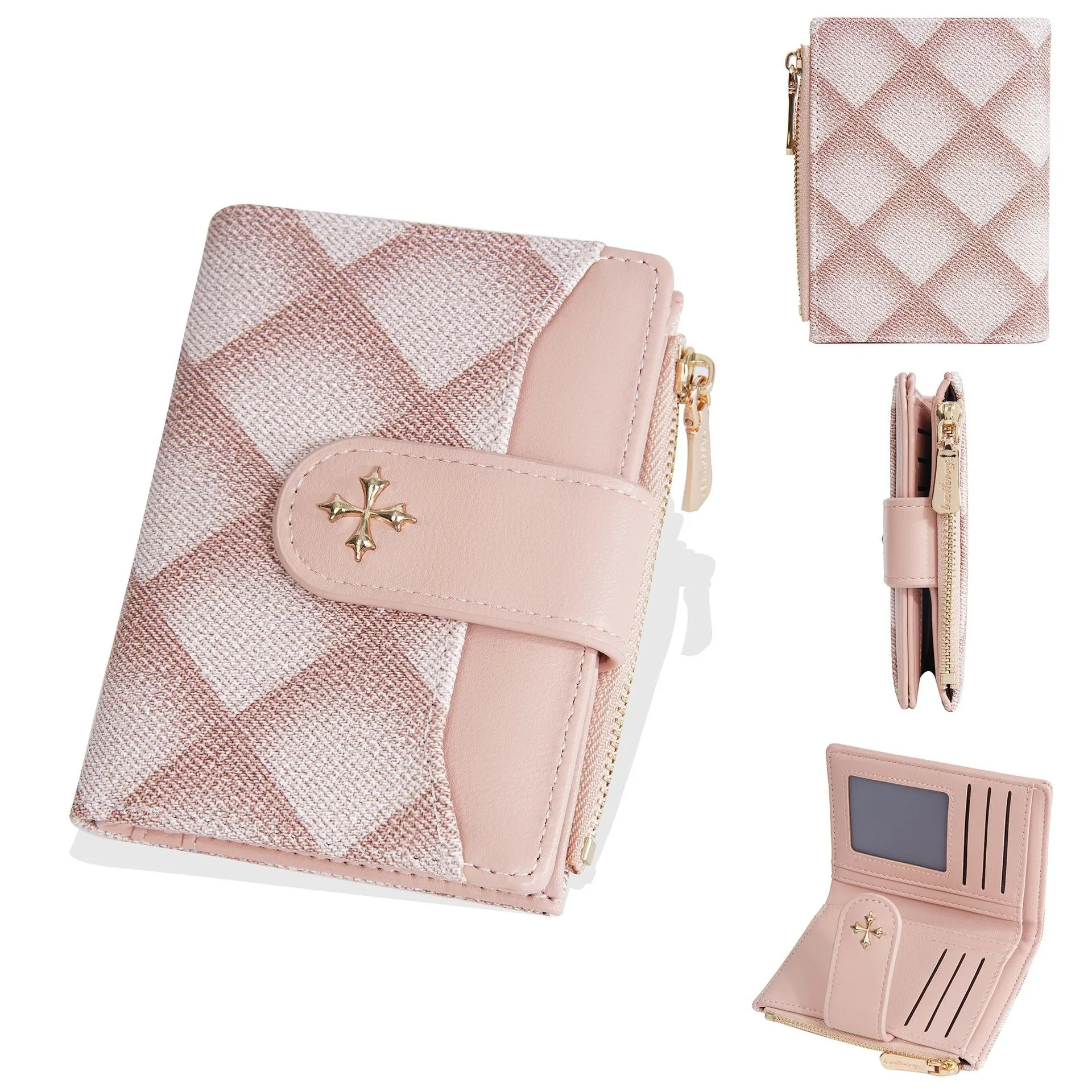 Fashion Wallets Purse Short Women Baellerry cross wallet Quilted Multi Card Zipper Coin Wallet 9124