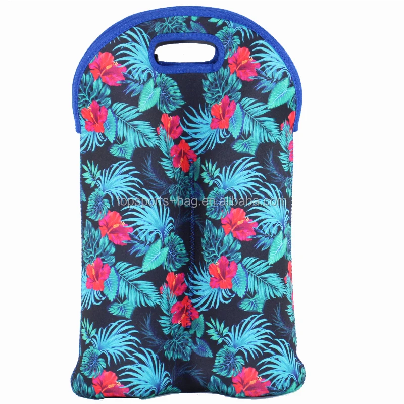 Great Gift 2 Bottle Carrying Bag Cooler Thick Neoprene Wine Bottle Holder with Secure Carry Handle