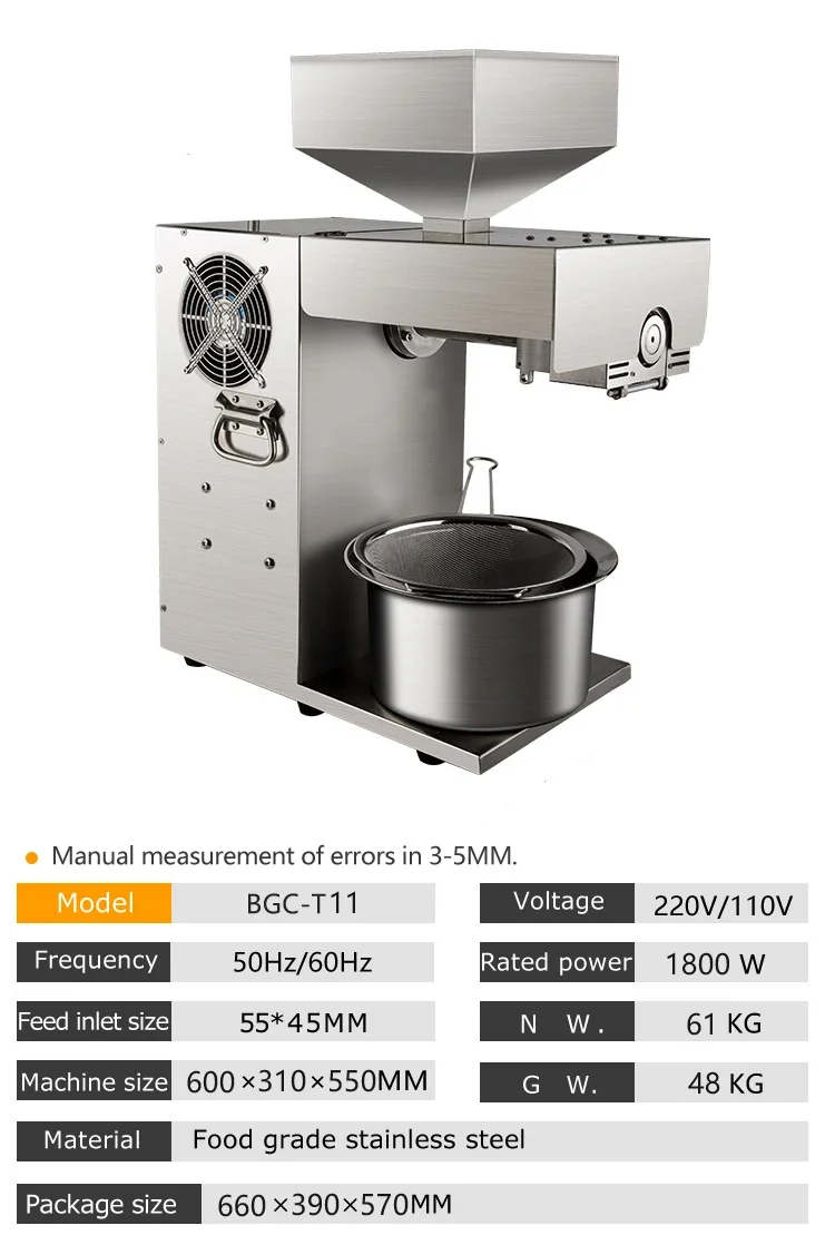 Automatic Small Oil Press Machine Home User Presser Olive  Peanut sunflower Seed Copra oil processing machine For Kitchen