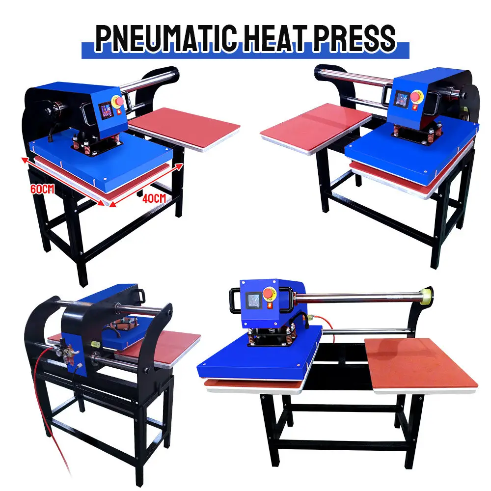 Bosim Dual Panel 40*50cm Heat press machine pneumatic power heat transfer press machine for sublimation dtg dtf printing press