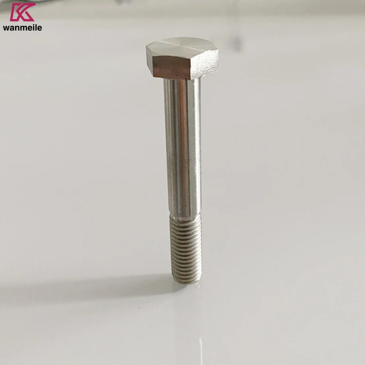 DIN933 Gr2 hex bolt Baoji titanium fasteners gr2 gr5 with factory price for sale