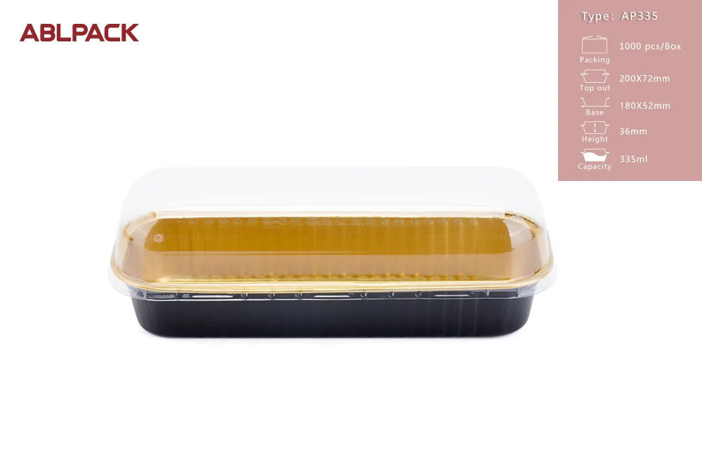 ABL PACK Custom Disposable Aluminum Food Tray With Lids Aluminum Foil Baking Cups Disposable Foil Containers