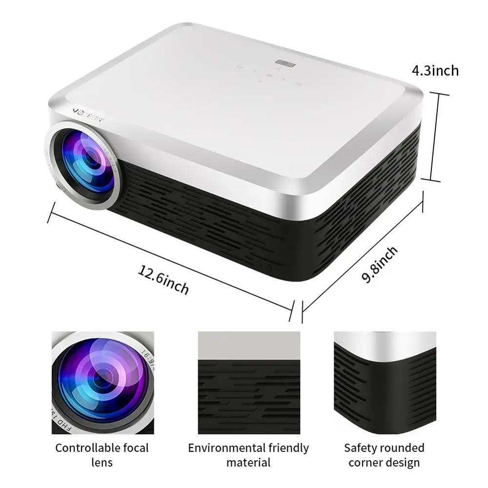 [1080p Android Projector]Hot Popular Native Full HD 1080P 4K LED Portable Video Home Theater Projectors