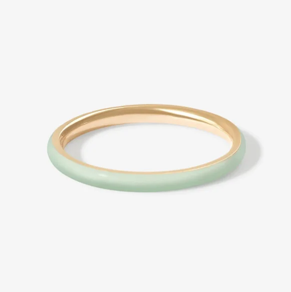 New Arrived Pink Enamel Trendy 925 Sterling Silver Stacking Solid Gold Plated Rings for Women