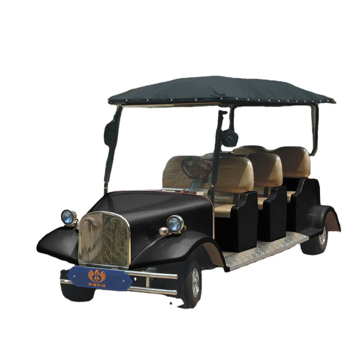 Golf Cart 6 Seats Shuttle Electric Car Battery Powered Tourist Sightseeing Antique Classic Old Vintage Car