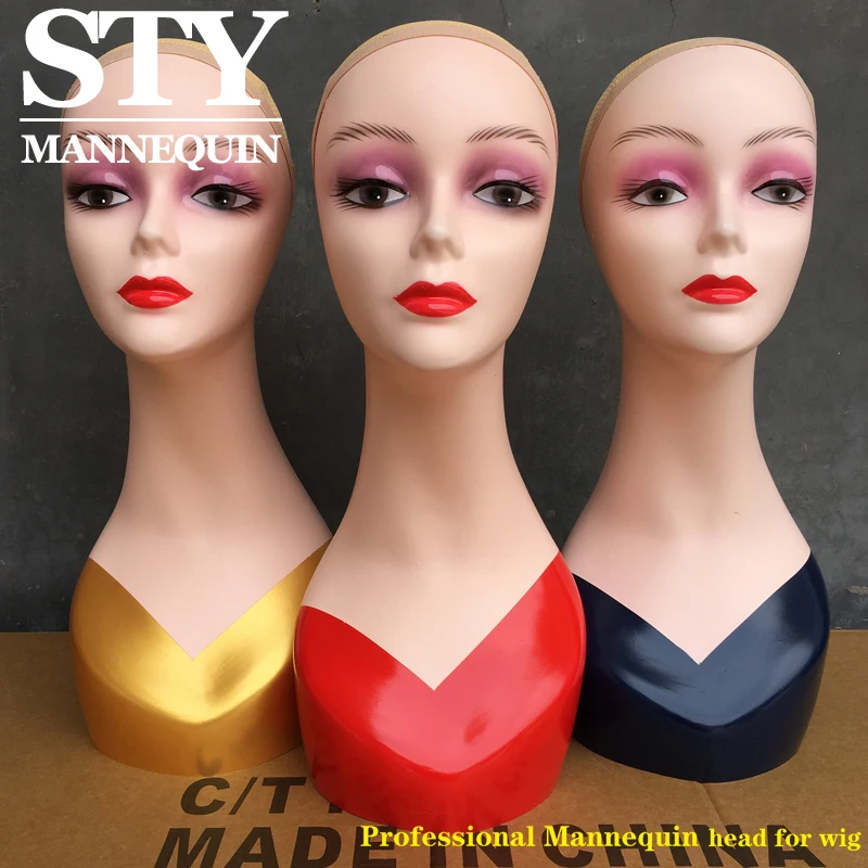 Factory wholesale female mannequin realistic head african american mannequin head with stand mannequin for jewellery display