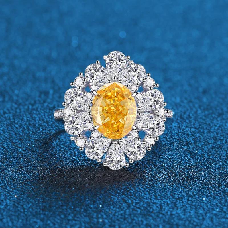 high carbon Wholesale Wedding Brand Rings Jewelry Women 925 Sterling Silver Engagement Rings