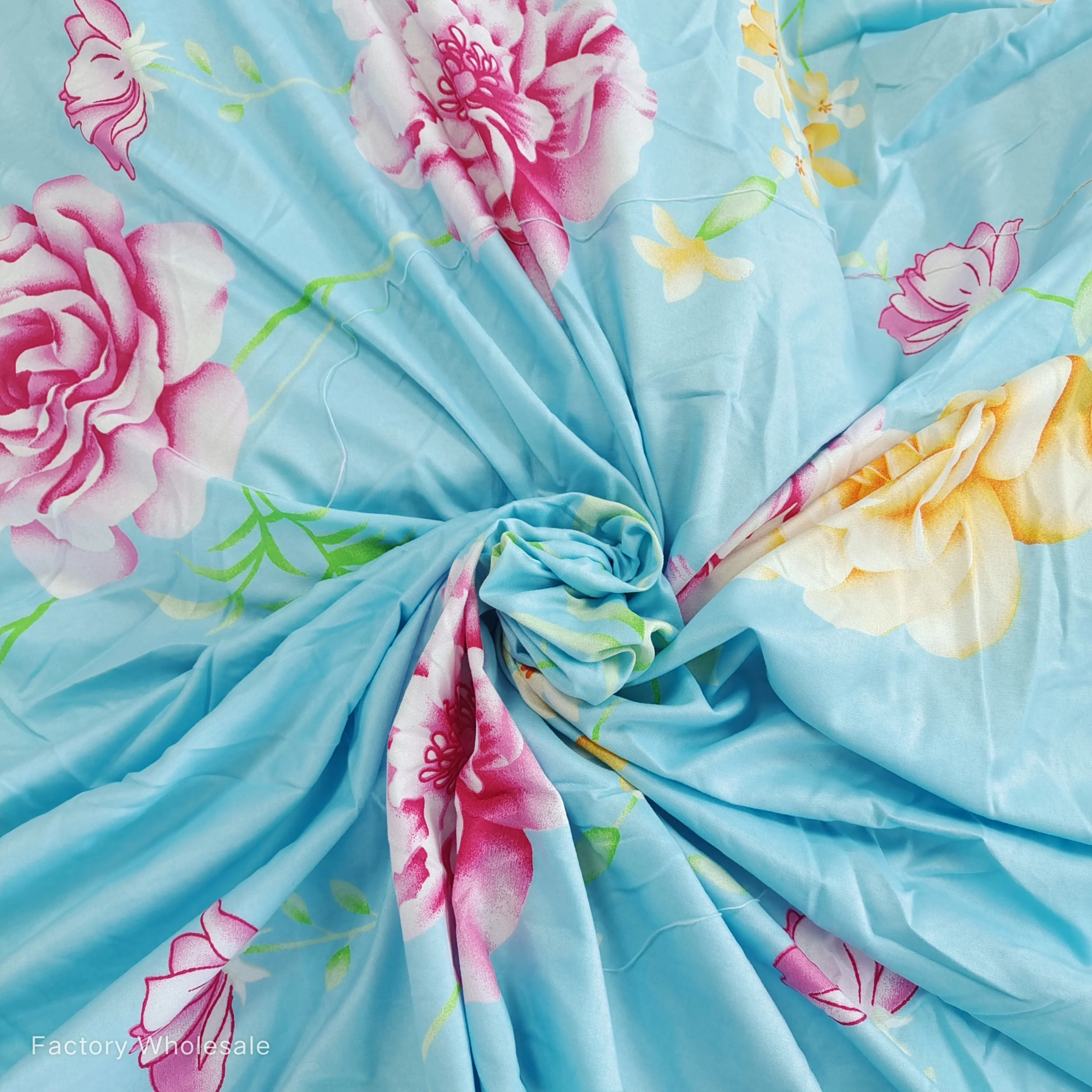 Floral disperse twill 100% polyester material changxing microfiber 3d printed woven printed fabric for quilting and comforters