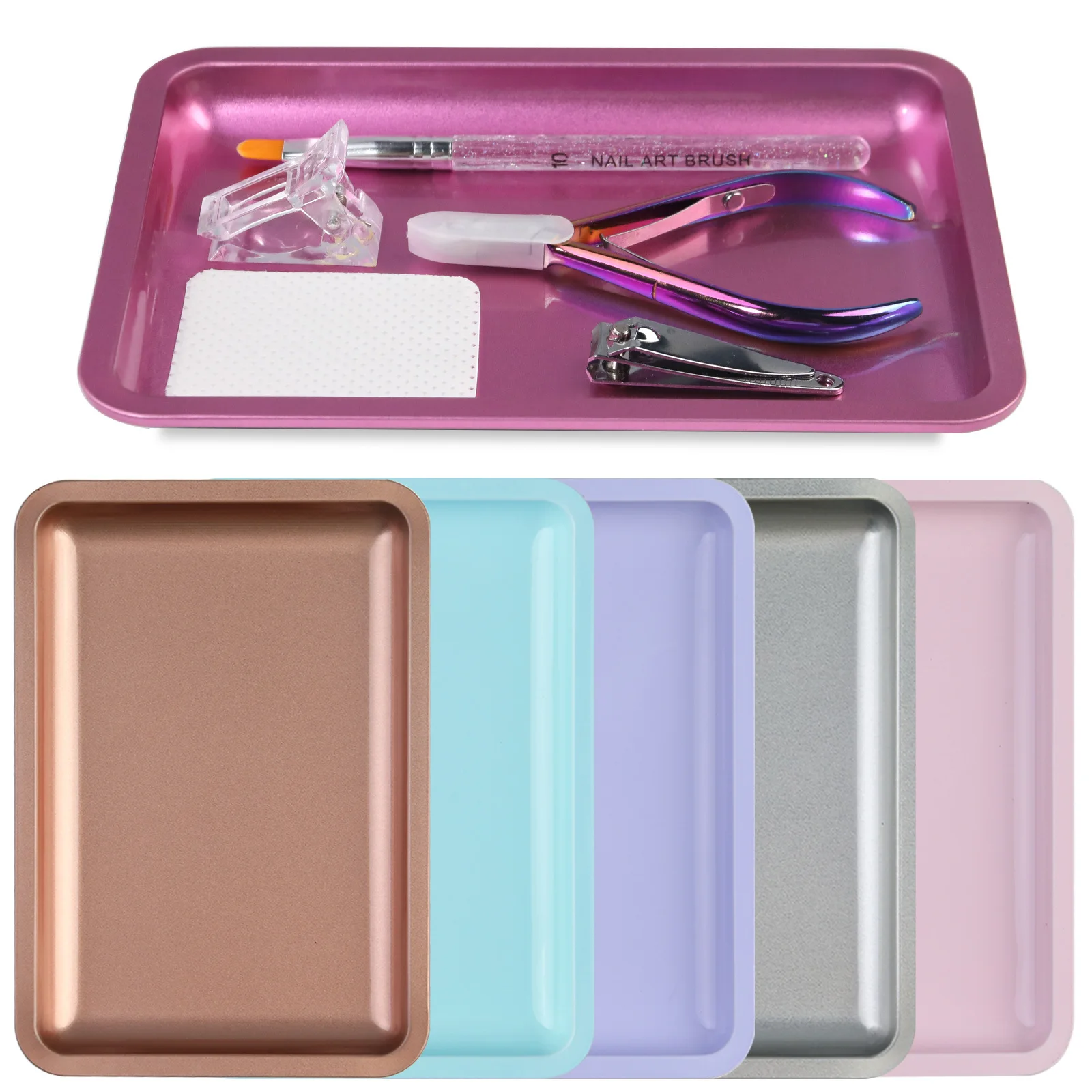 New Portable Nail Art Manicure Tools Stainless Steel Multifunctional Square Nail Storage Sterilizer Trays