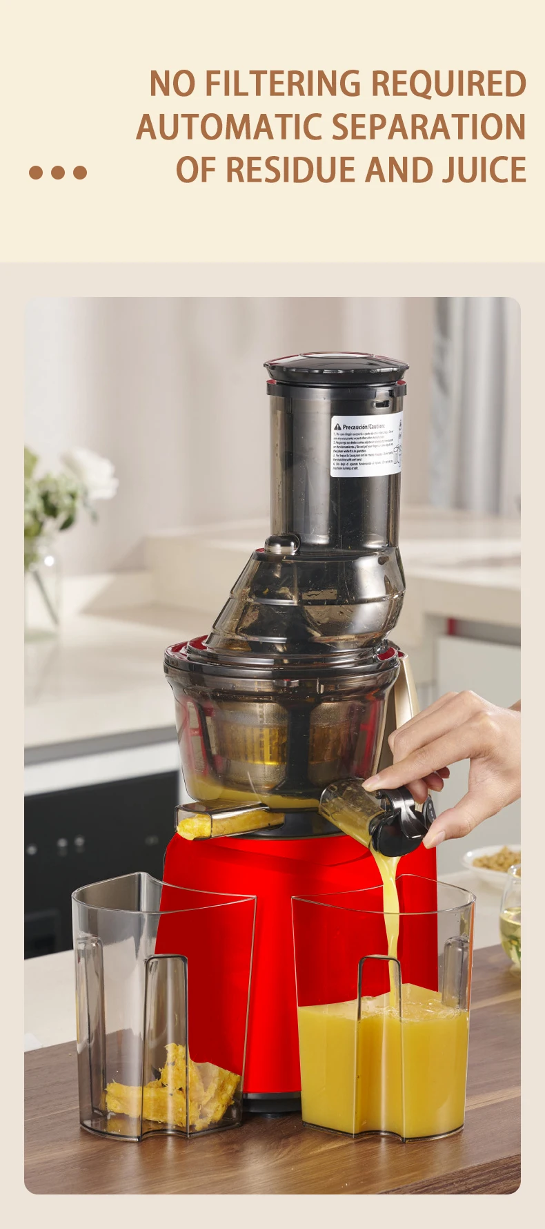 HUINING Portable Electric Fruit Juicer Maker  Juice Extractor Machine Blade Material Plastic Factory Direct Household Use