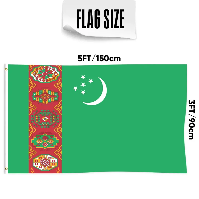Custom promotional products Outdoor decoration Turkmenistan flag