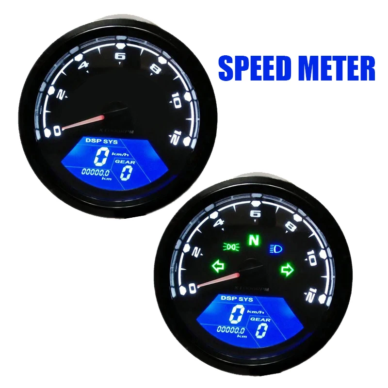 
Счетчик для мотоцикла, светодиодный цифровой индикатор, тахометр, одометр, спидометр, измеритель уровня масла, многофункциональный с ночным видением 
