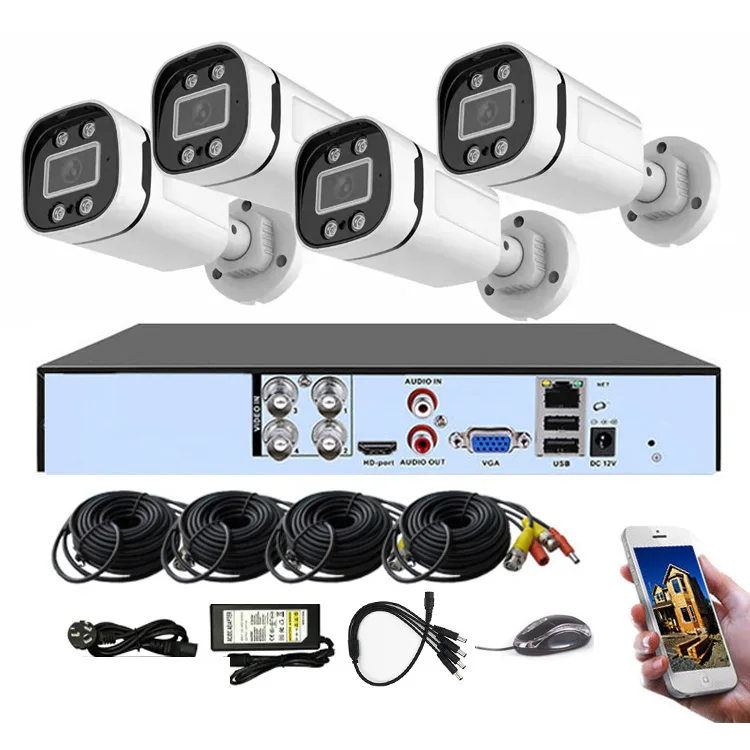 Хит продаж 4ch 2MP AHD камера H265 DVR Kit 1080P 4 камеры