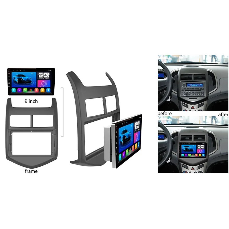 9-дюймовая Автомобильная видеомагнитола Android Авторадио Wi-Fi GPS DVD-плеер для Chevrolet AVEO 2011