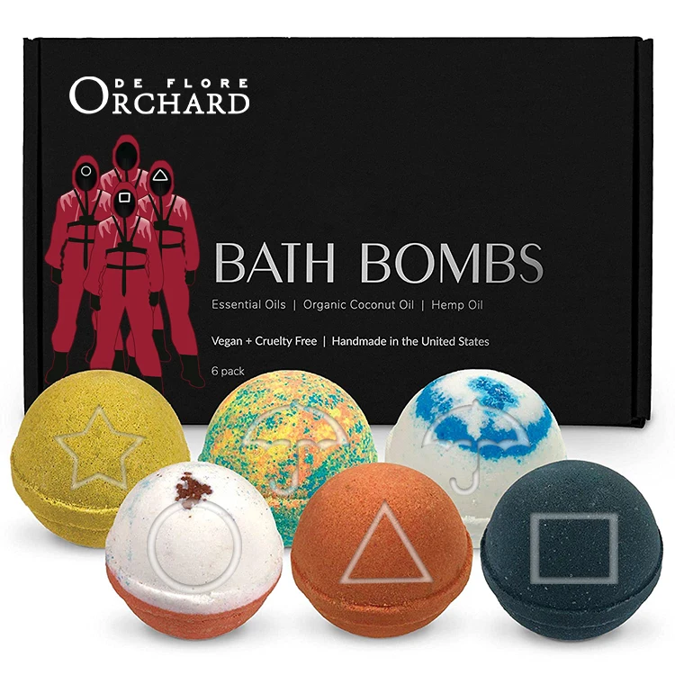 Squid game custom Bathbomb Bath Fizzies Luxury vegan organic Fizzy Squid game bath bomb set