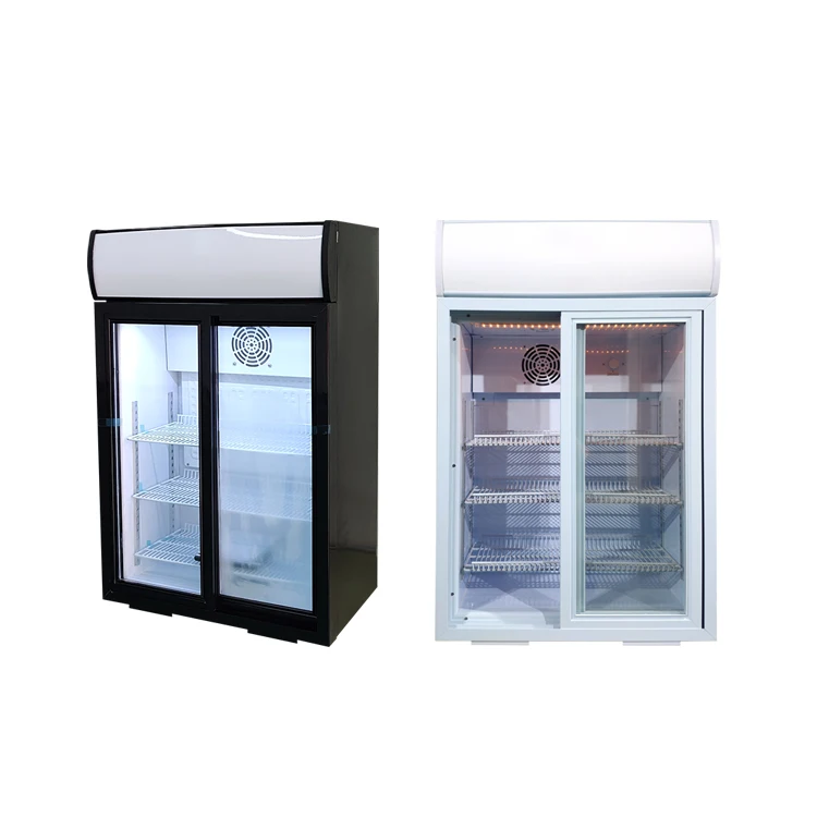 Meisda SC105L double glass sliding door counter top cooler 105L energy drink and beverage display refrigerator
