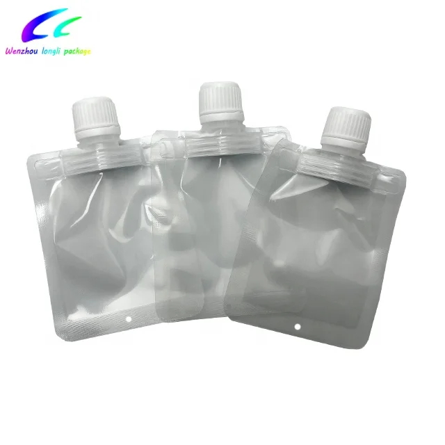30ml Customized logo reusable soft drinks and fruit juice packing spout pouch bag