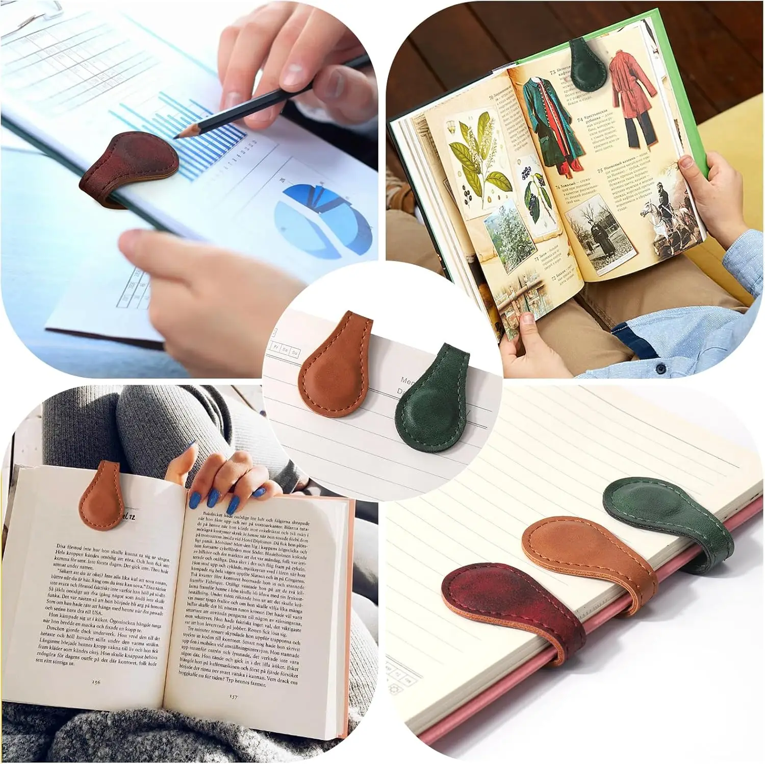 Custom Leather Double-sided Magnetic Bookmark With Logo Students Library Reading Tools School Simple Stationery Supplies Supply