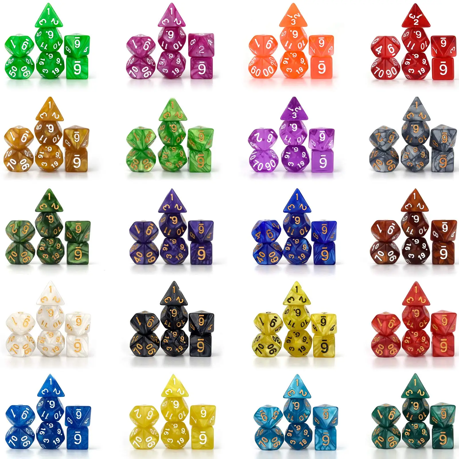 Factory Wholesale Bulk Acrylic Polyhedral D10 Acrylic Resin Dnd Rpg Dice Set 10 Sided Dice For Rpg Mtg Board Game