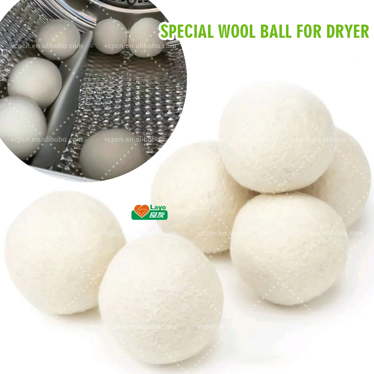 100% Pure New Zealand Organic Wool Balls Dryer Balls Washing Machine Accessory Reusable Washer Laundry Balls