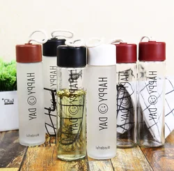 Wholesale customized 400ml clear glass water bottle ecologically manufactured drinking water bottle glass