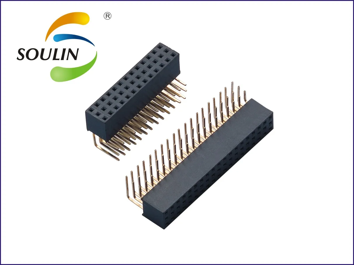 Однорядный прямоугольный штырьковый провод для платы с разъемом «мама», шаг 1,27 мм, 2,54 мм