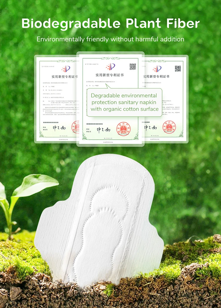 High Quality And Very Soft Ultra Thin Organic Cotton Sanitary Towels Biodegradable Bamboo Fibre Sanitary Pads For Women