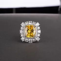 Luxury Pink Diamond Stone Ring 925 Sterling Silver Engagement Ring Vintage Wedding Rings For Women