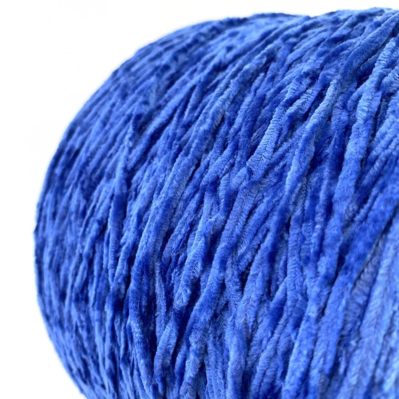 2.5Nm glossy cotton weaving crochet flat knitting machine dyed fancy chunky 100% polyester textile chenille yarn