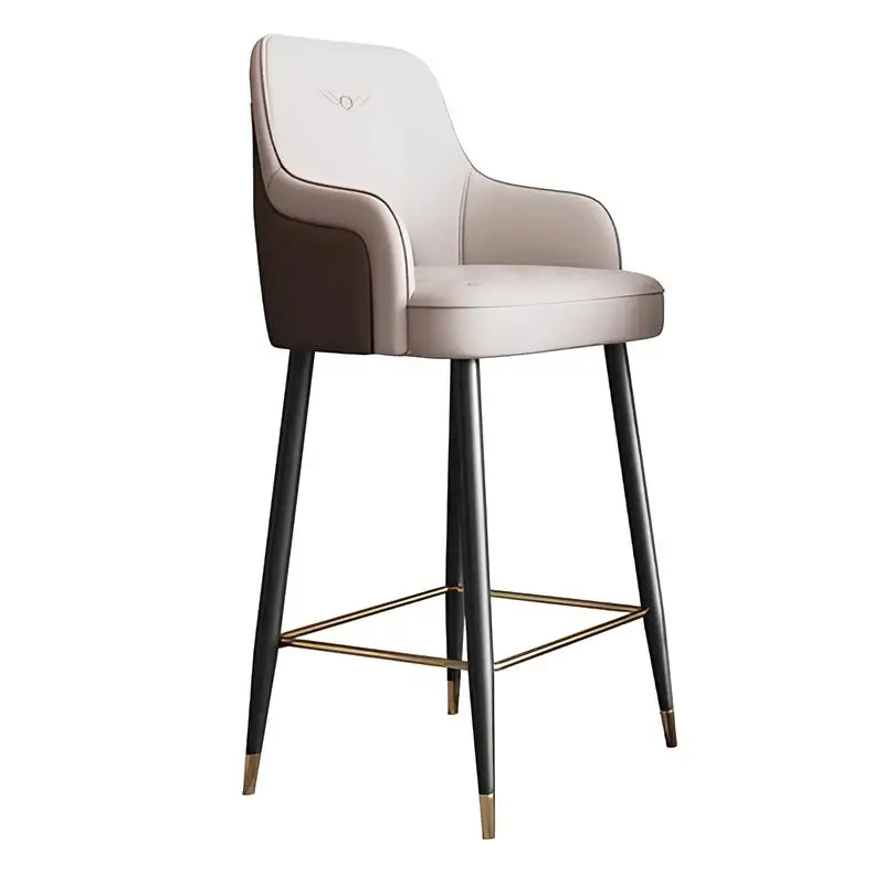 Modern high-end Nordic solid wood bar chairs high stools modern simple luxurious backrest Bentley bar chairs for home use