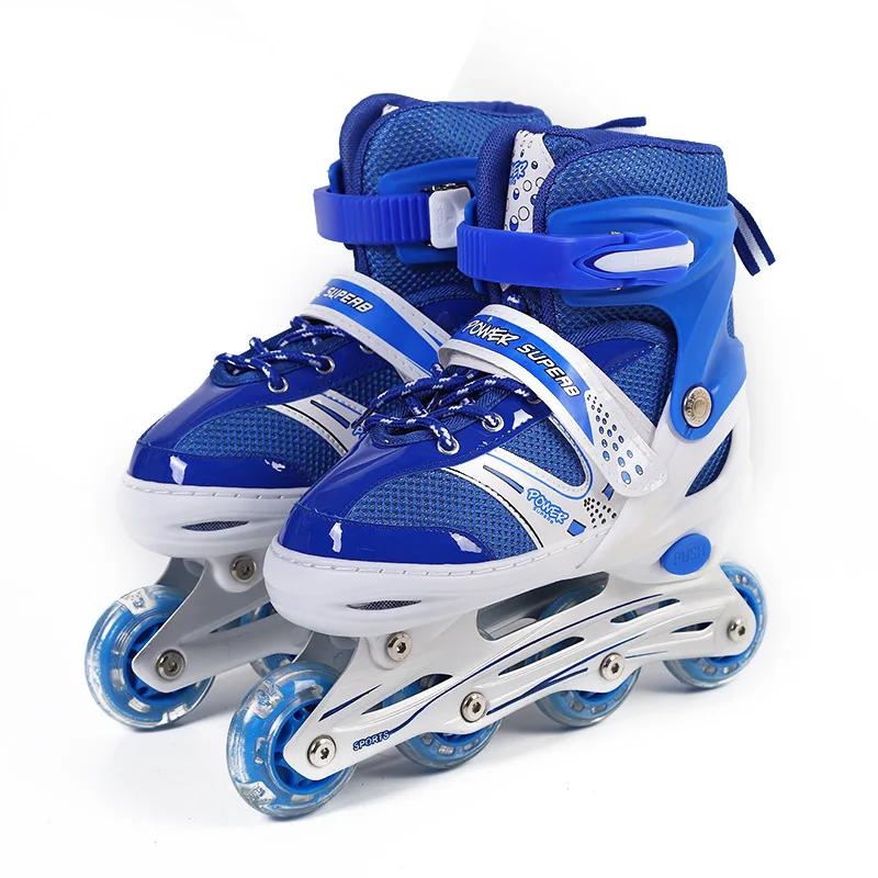 Hot sell fashion wholesale ice skate for boys and girls single flash PVC roller skates