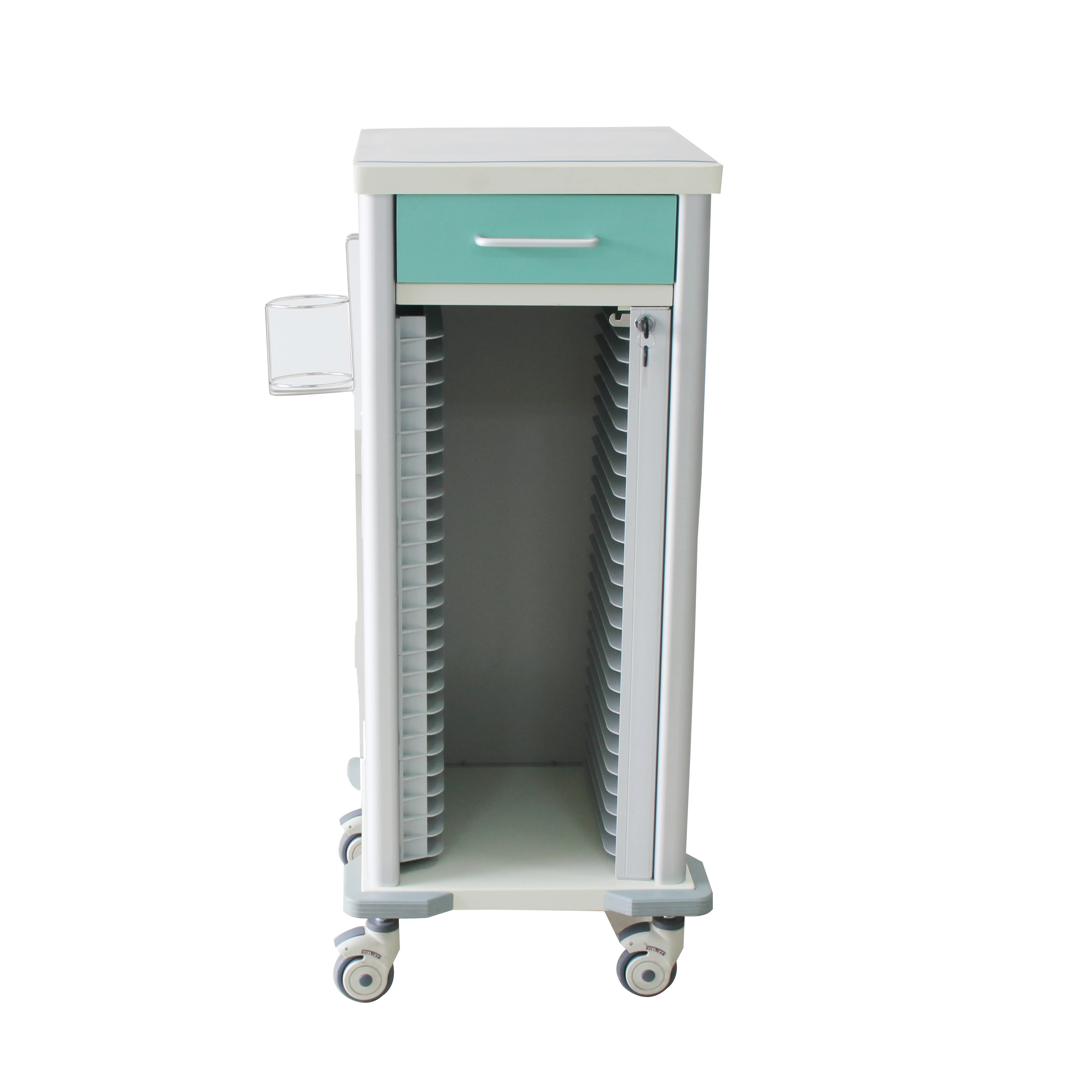 
Medical Stainless Steel Medical Records Clip Car Medical Records Cabinet Thick Single and Double Row Medical Trolley 