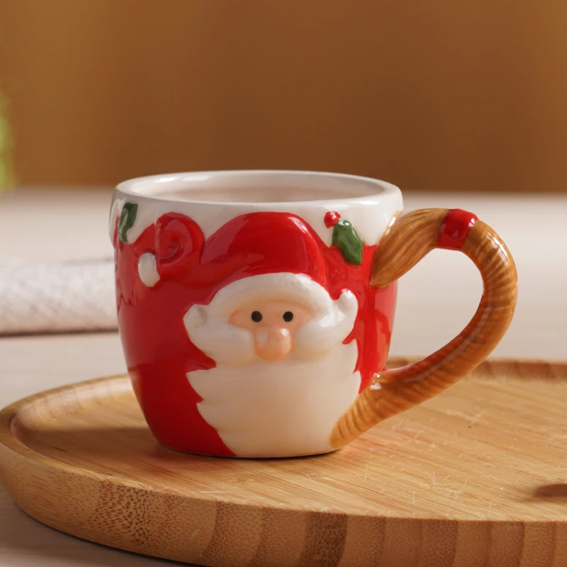 Hot Sale Ceramic mug White Christmas Dog Stoneware Coffee Cup Ceramic milk Mugs Wholesale