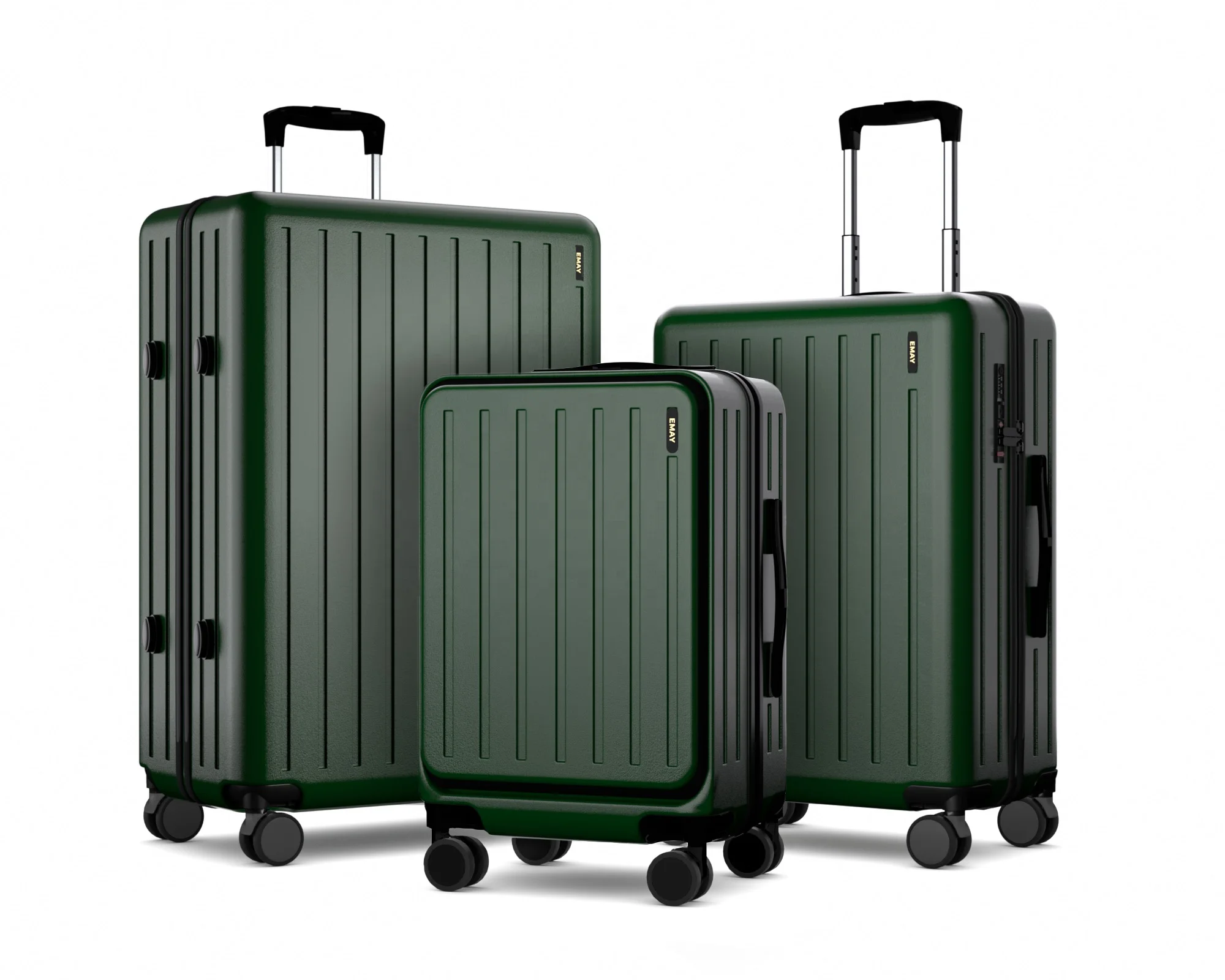 Custom ABS Hard Shell 3 PCS Front Open Carry on Koffer Travel Luggage Suitcase Sets