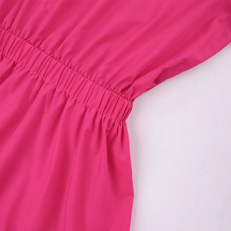 green fitted collar women clothing long lantern sleeve maxi chiffon loose dress casual fall mini satin dresses